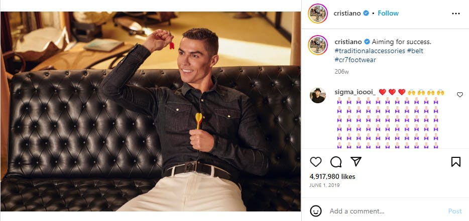 Cristiano Ronaldo instagram post.