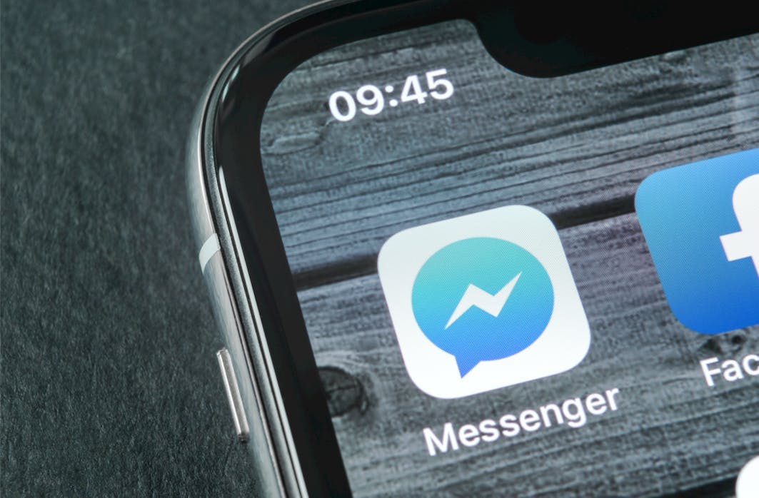 Facebook Messenger app icon on a phone 