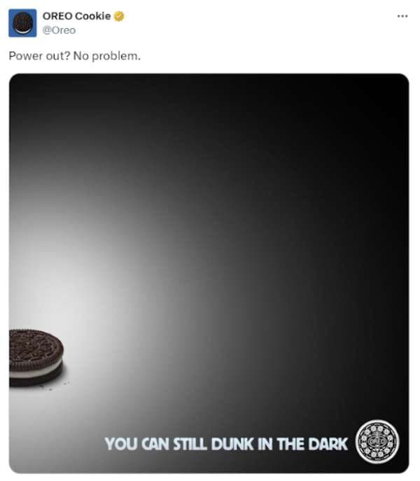 Oreo Cookie post on Twitter