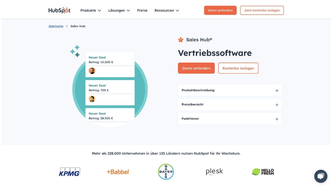 Hubspot Sales Hub sales intelligence tool 