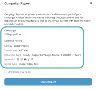 Klear Campaign Report